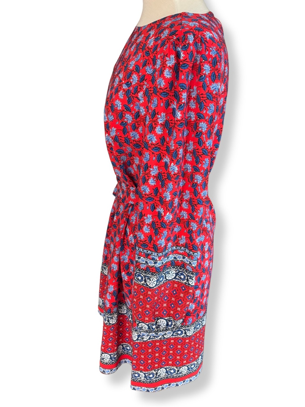 LOFT Floral Tie Waist Shift Dress Small Boho Long Sleeve NWOT - Picture 2 of 8